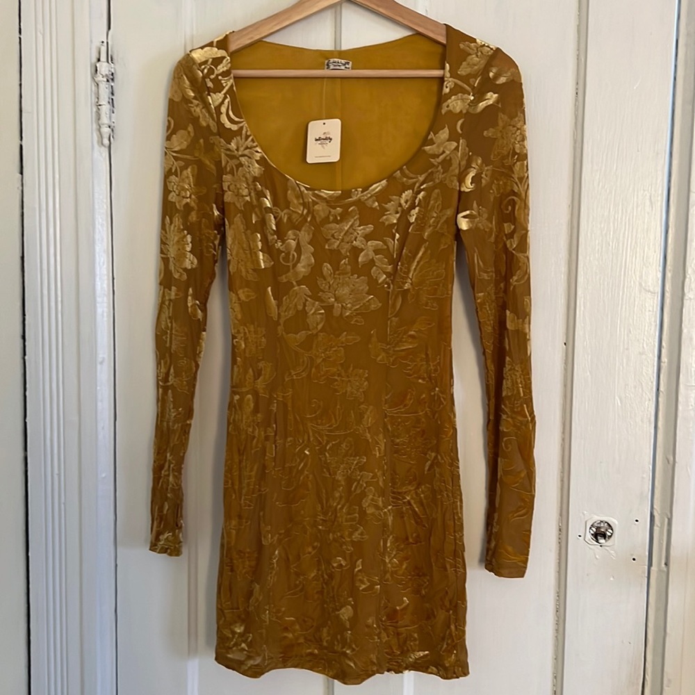Free people velvet mini dress size small